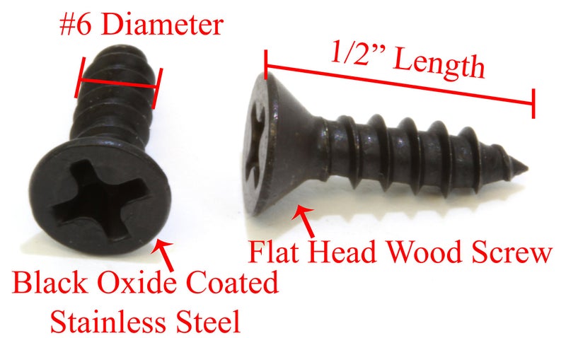 Bolt Dropper Black Oxide Coated Stainless Screw - Flat Head Phillips Wood Screws - Small Screw Hardware Suitable for Cabinet - Corrosion-Resistant Fasteners (25 Pack of 6 X 1/2) - Image 2